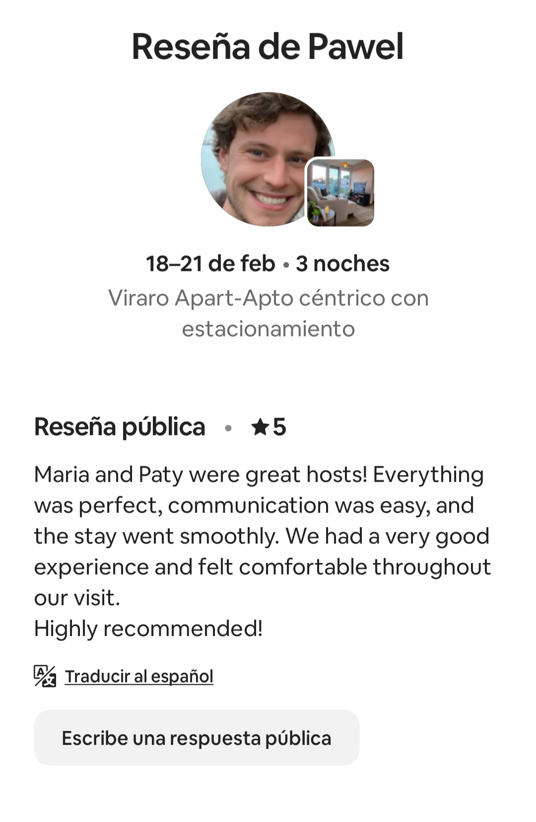 Reseña Airbnb